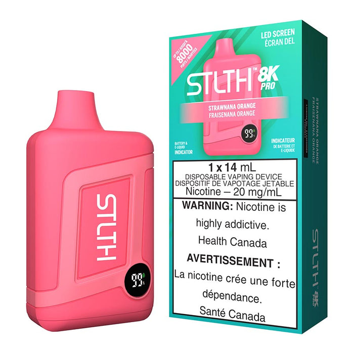 STLTH 8K Pro Disposable Vape Device - Strawnana Orange