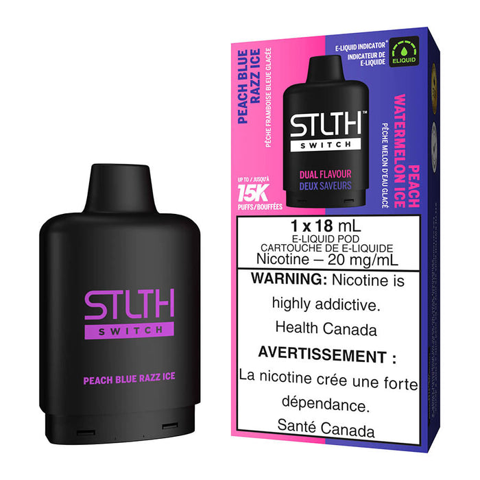 STLTH Switch E-Liquid Pod Pack - Peach Blue Razz Ice And Peach Watermelon Ice